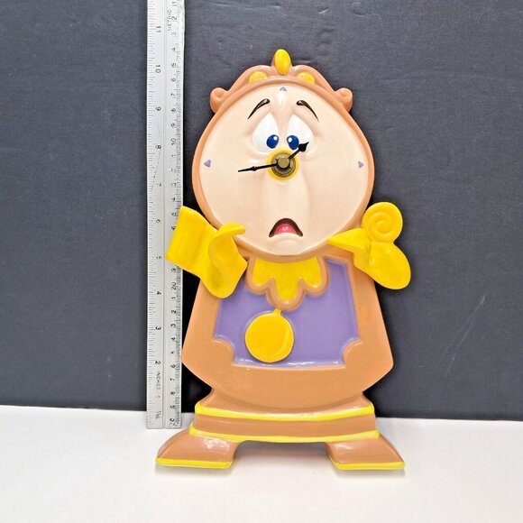 Beauty & The Beast-Cogsworth Ceramic Clock Disney- Schmid -Hand Painted Vintage - Picture 4 of 6